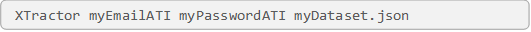 XTractor myEmailATI myPasswordATI myDataset.json