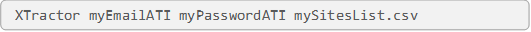 XTractor myEmailATI myPasswordATI mySitesList.csv